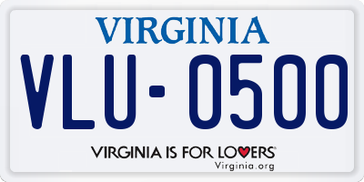 VA license plate VLU0500