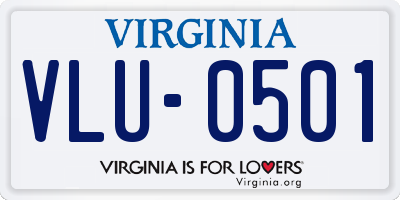 VA license plate VLU0501