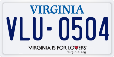 VA license plate VLU0504