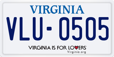 VA license plate VLU0505