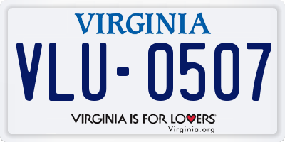 VA license plate VLU0507