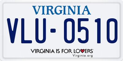 VA license plate VLU0510