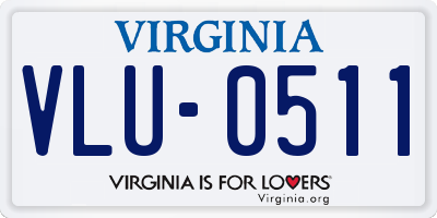 VA license plate VLU0511