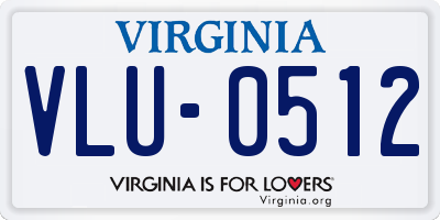 VA license plate VLU0512