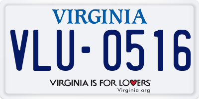 VA license plate VLU0516