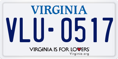 VA license plate VLU0517