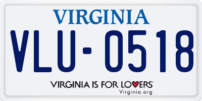 VA license plate VLU0518