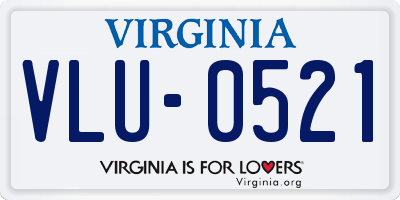 VA license plate VLU0521