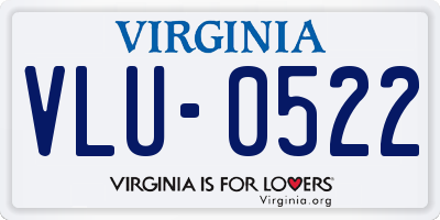 VA license plate VLU0522