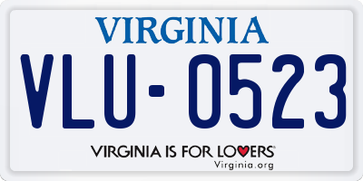 VA license plate VLU0523
