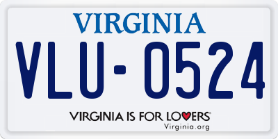 VA license plate VLU0524