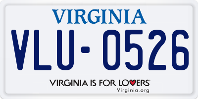 VA license plate VLU0526