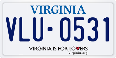 VA license plate VLU0531