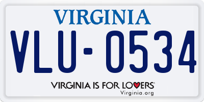 VA license plate VLU0534