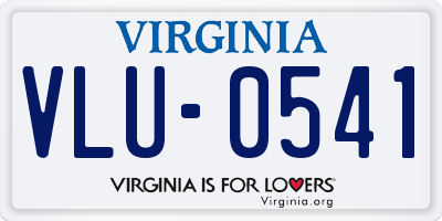 VA license plate VLU0541