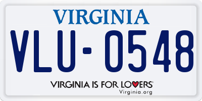 VA license plate VLU0548