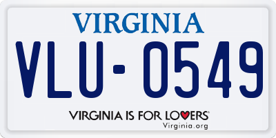 VA license plate VLU0549