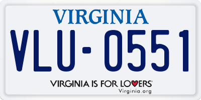 VA license plate VLU0551