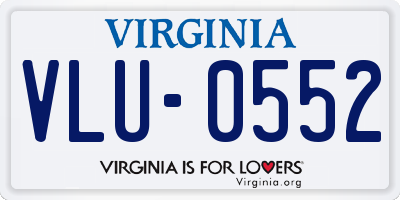 VA license plate VLU0552