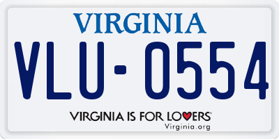 VA license plate VLU0554