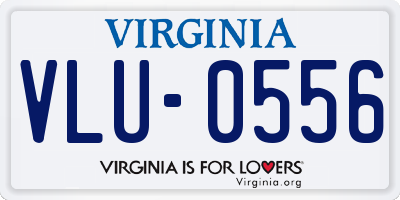 VA license plate VLU0556