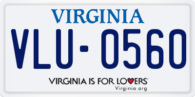 VA license plate VLU0560