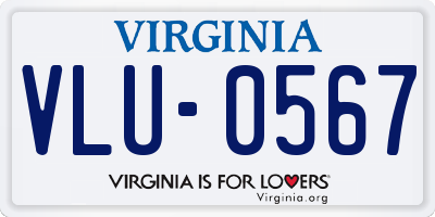 VA license plate VLU0567