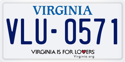 VA license plate VLU0571