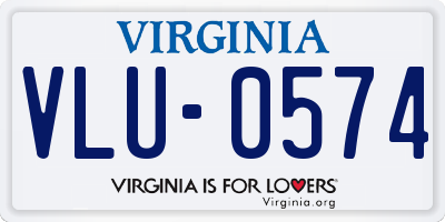 VA license plate VLU0574