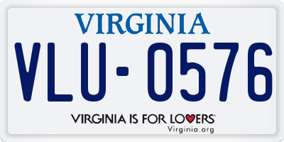 VA license plate VLU0576