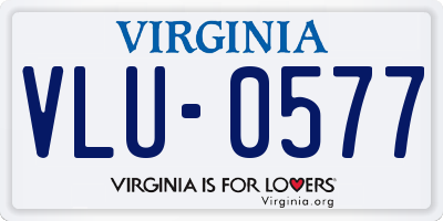 VA license plate VLU0577