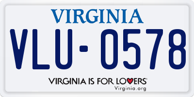 VA license plate VLU0578