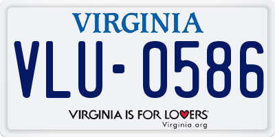 VA license plate VLU0586