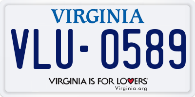 VA license plate VLU0589