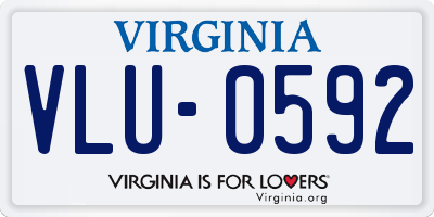 VA license plate VLU0592