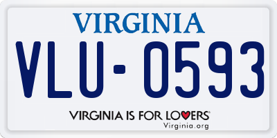 VA license plate VLU0593