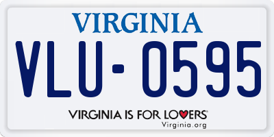 VA license plate VLU0595