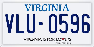 VA license plate VLU0596