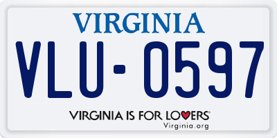 VA license plate VLU0597