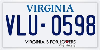 VA license plate VLU0598