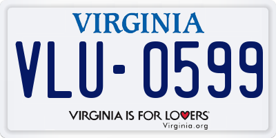 VA license plate VLU0599