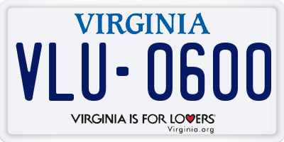 VA license plate VLU0600