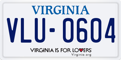 VA license plate VLU0604
