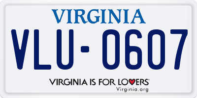 VA license plate VLU0607
