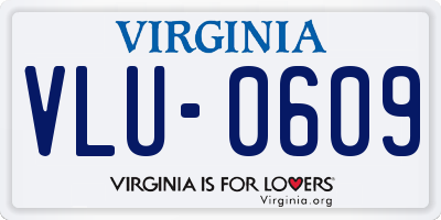 VA license plate VLU0609
