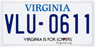 VA license plate VLU0611