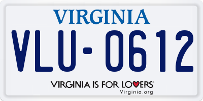 VA license plate VLU0612