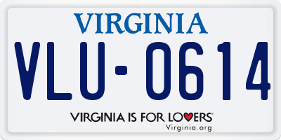 VA license plate VLU0614