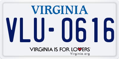 VA license plate VLU0616