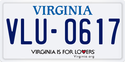 VA license plate VLU0617